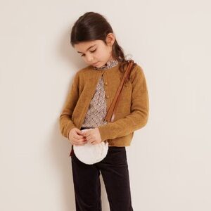 Bonpoint Brown Cashmere Cozy Textured Top